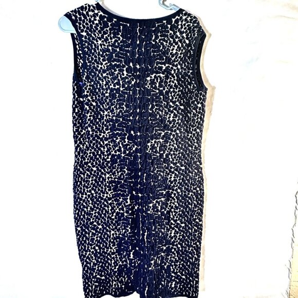 Sioni Dress Sleeveless Sweater Leopard Cheetah Blue Tan  Midi Girl Boss Large - Picture 4 of 7